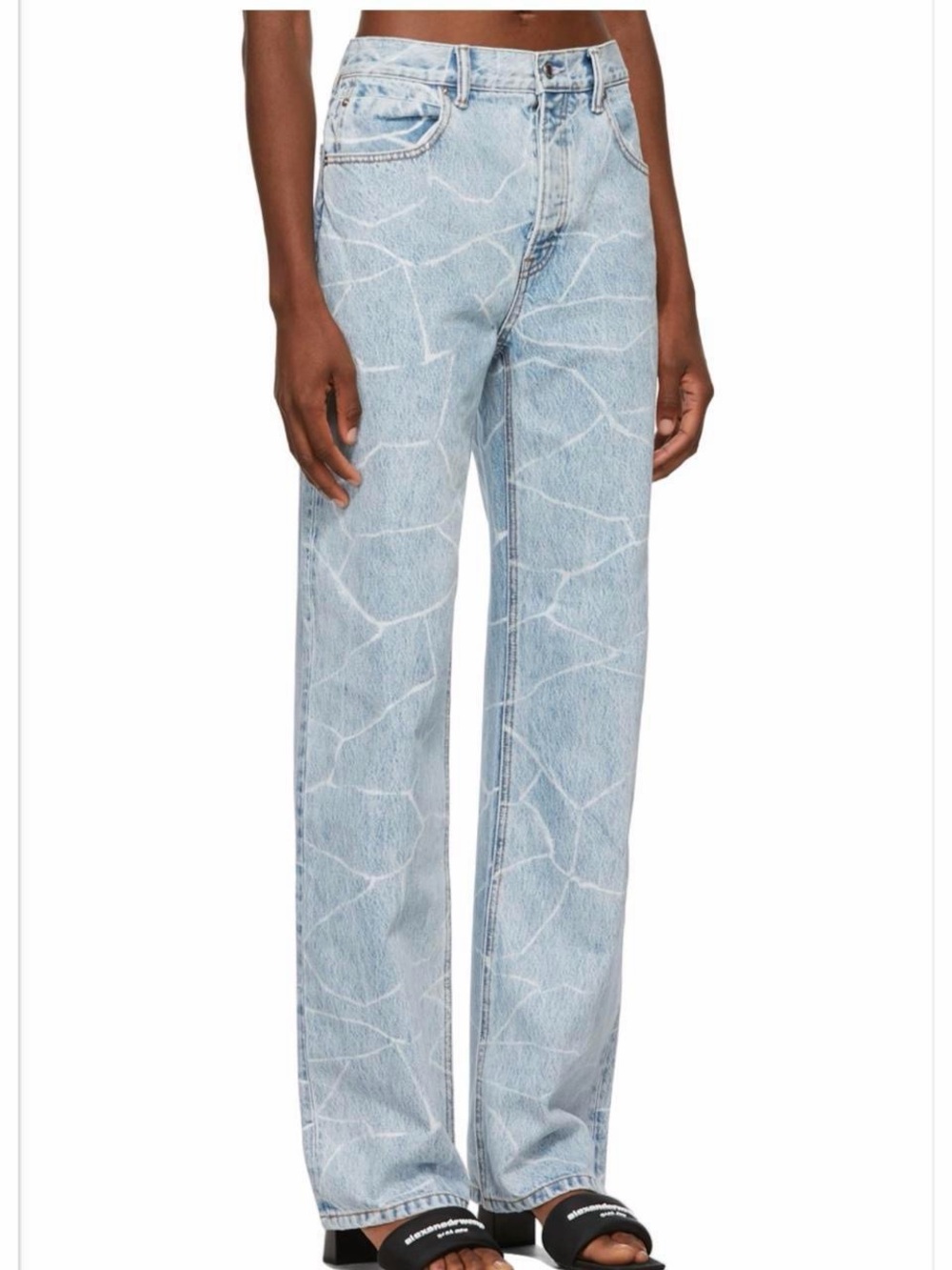 ALEXANDER WANG Acid Wash Straight-Leg Jeans Size 24